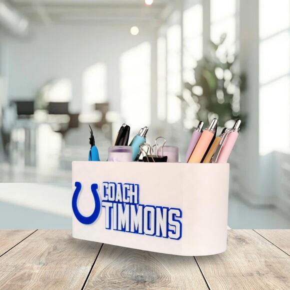 Personalized Indianapolis Colts Desk Organizer, Colts Gift, Colts Office Decor - Picture 3 of 8